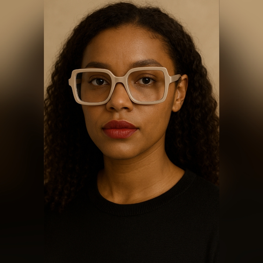Stylish Cream Eyeglasses - Picture 2 of 5